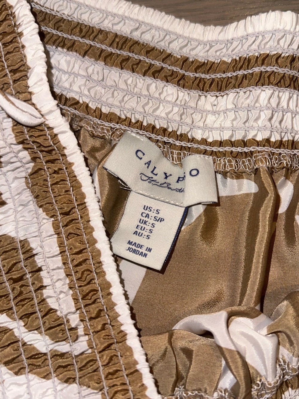 Calypso St. Barth Brown and White Tiered Maxi Skirt - Picture 4 of 4